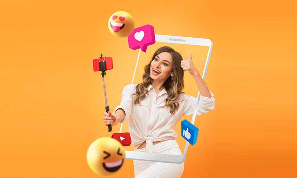 a girl is taking selfie for instagram