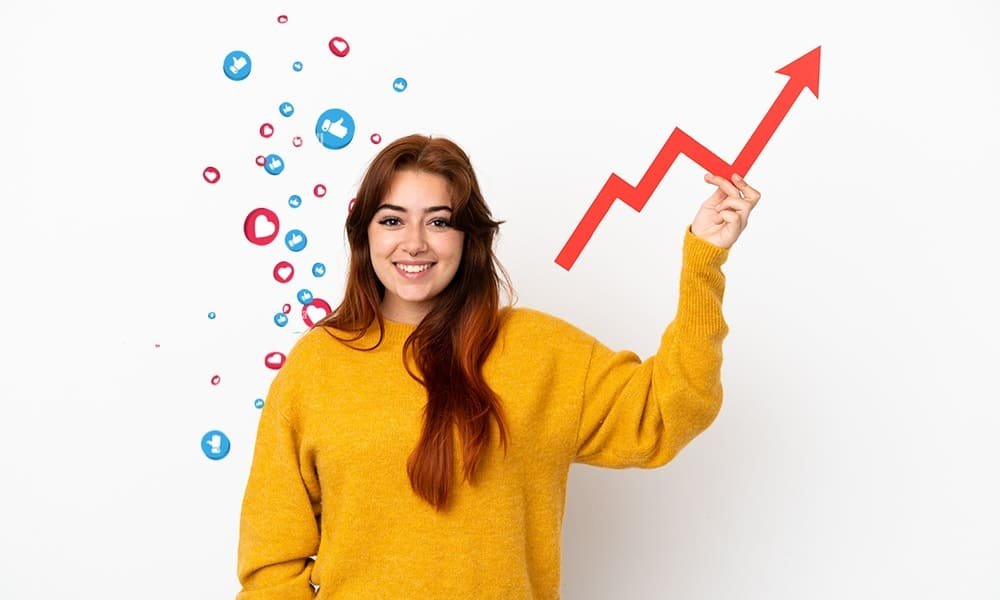 a gisrl is showing social media marketing increases sales